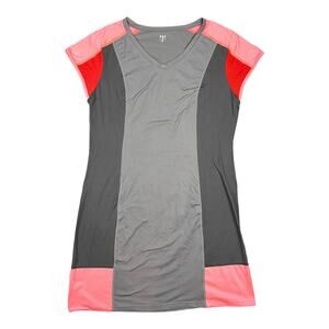 Title Nine Size M Gidget Dress Gray Pink Color Block Smooth Soft Stretch Tennis